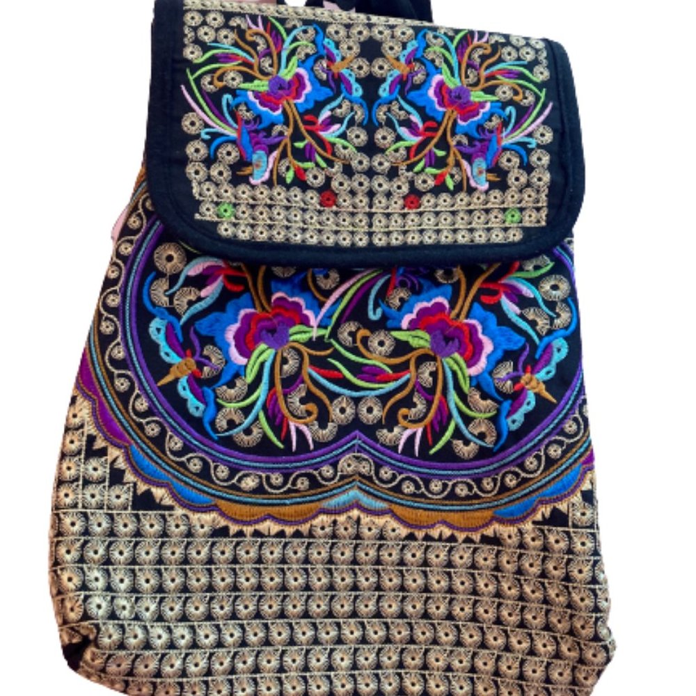 Boho Embroidered Backpack